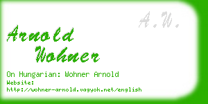 arnold wohner business card